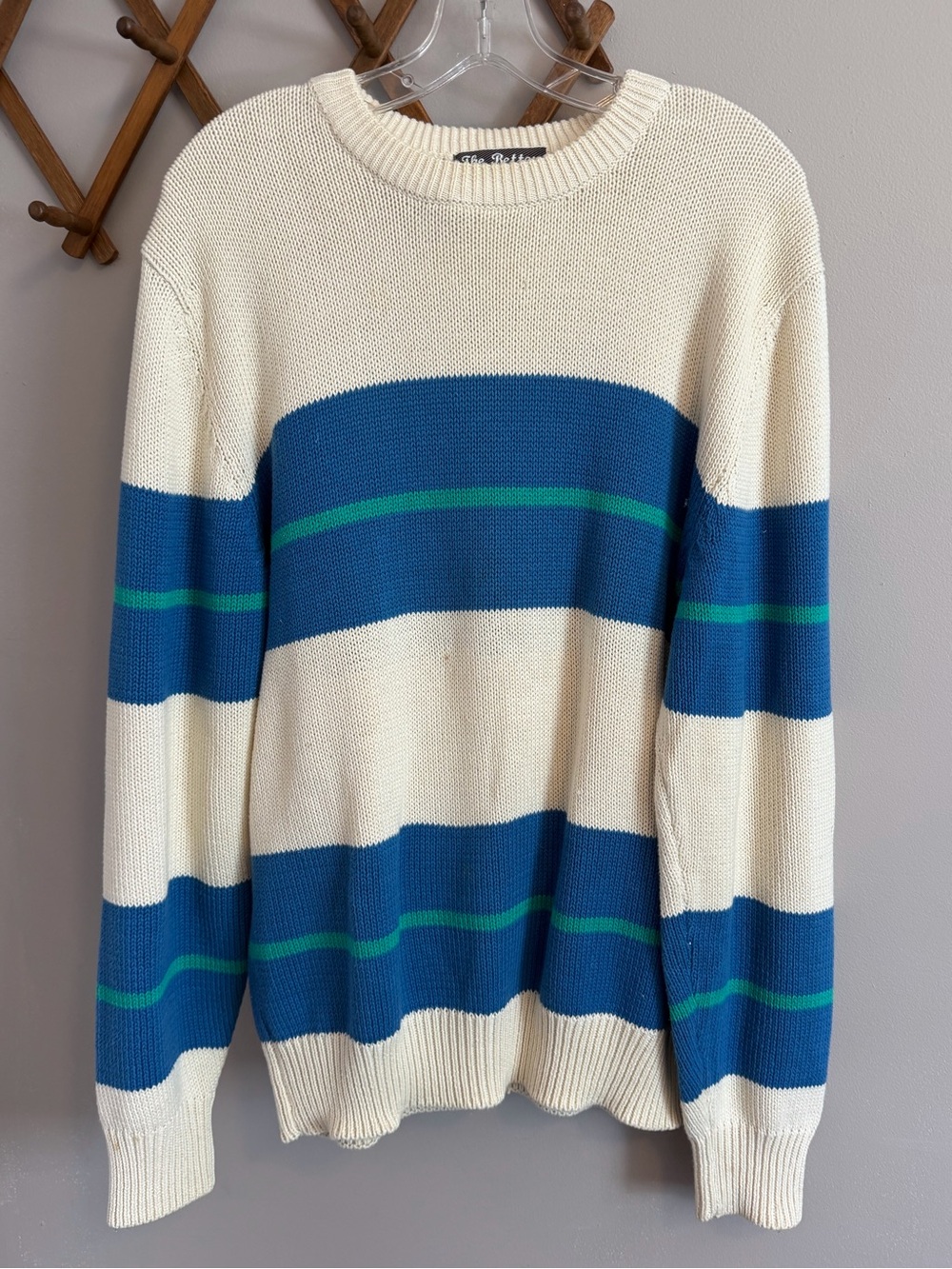 The Better Sweater Vintage Striped Cotton Crewneck L